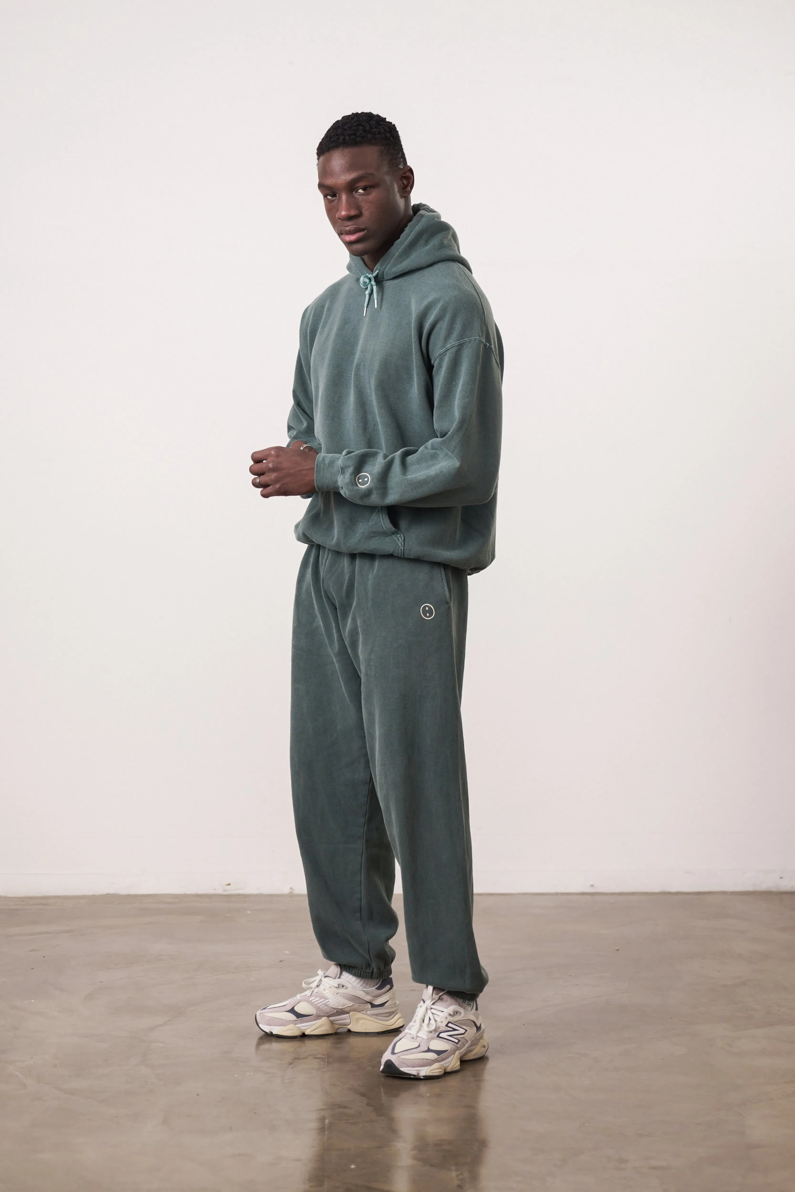 Essentials Vintage Washed Hoodie & Jogger Set - Forest