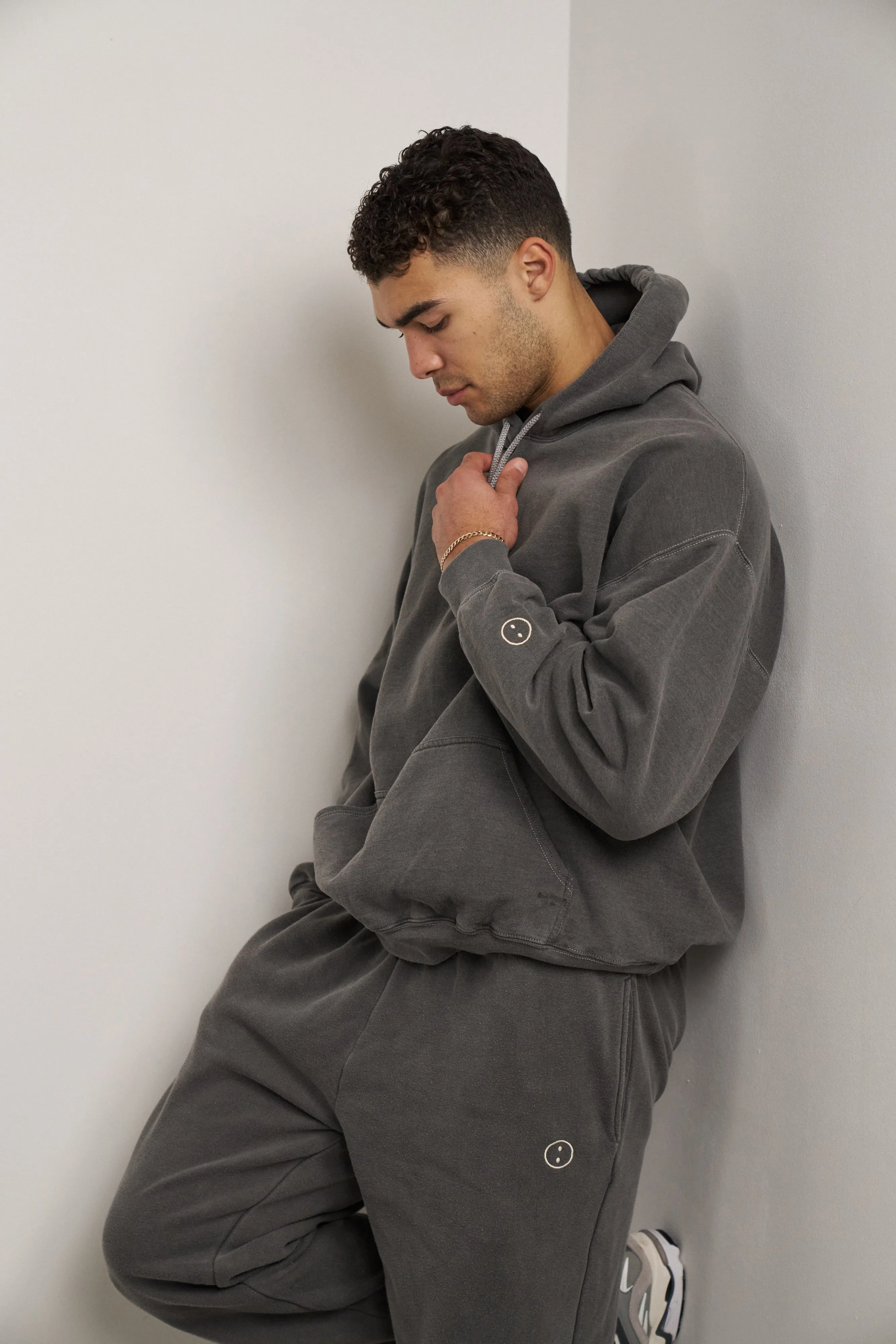 Essentials Vintage Washed Hoodie - Charcoal