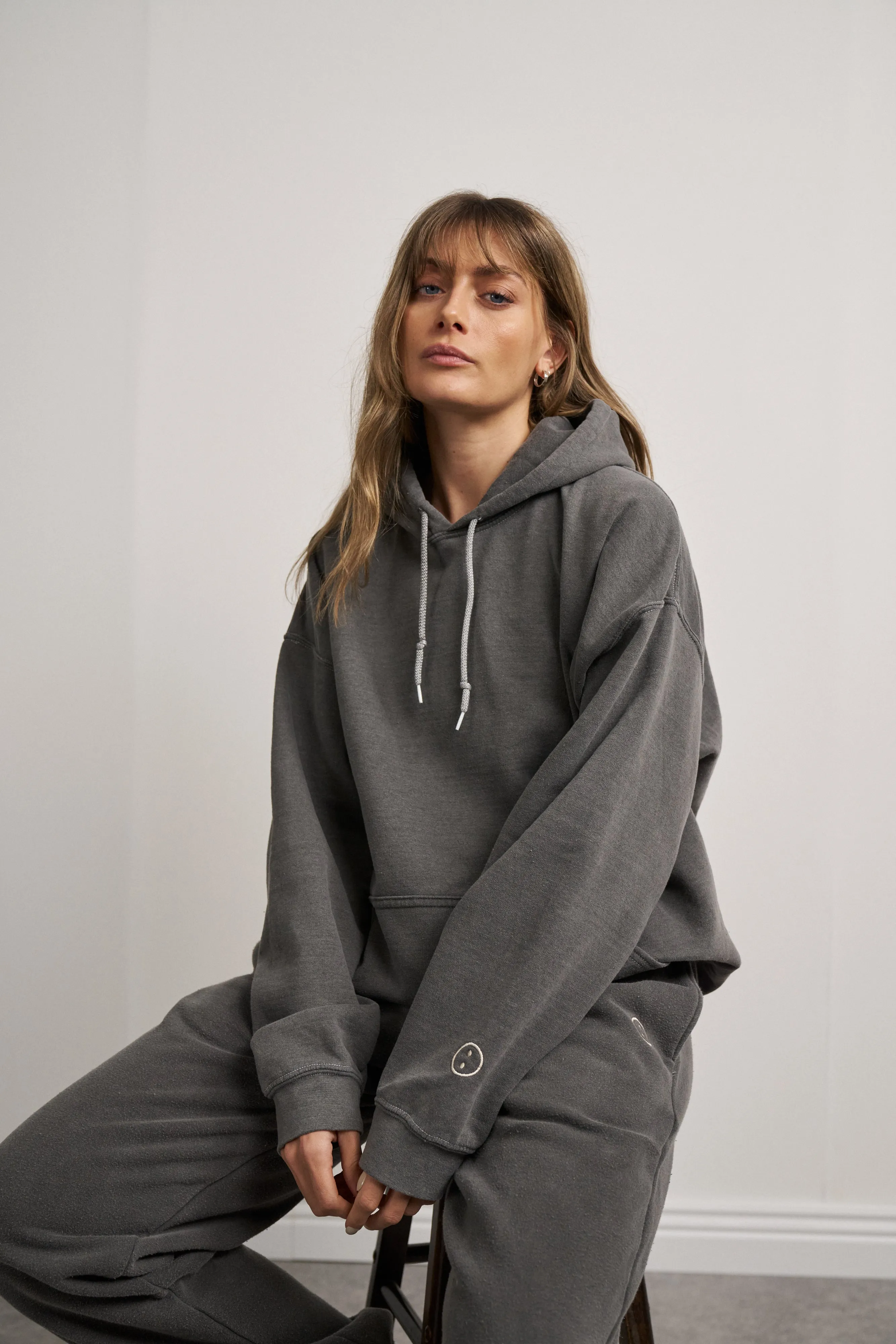 Essentials Vintage Washed Hoodie - Charcoal