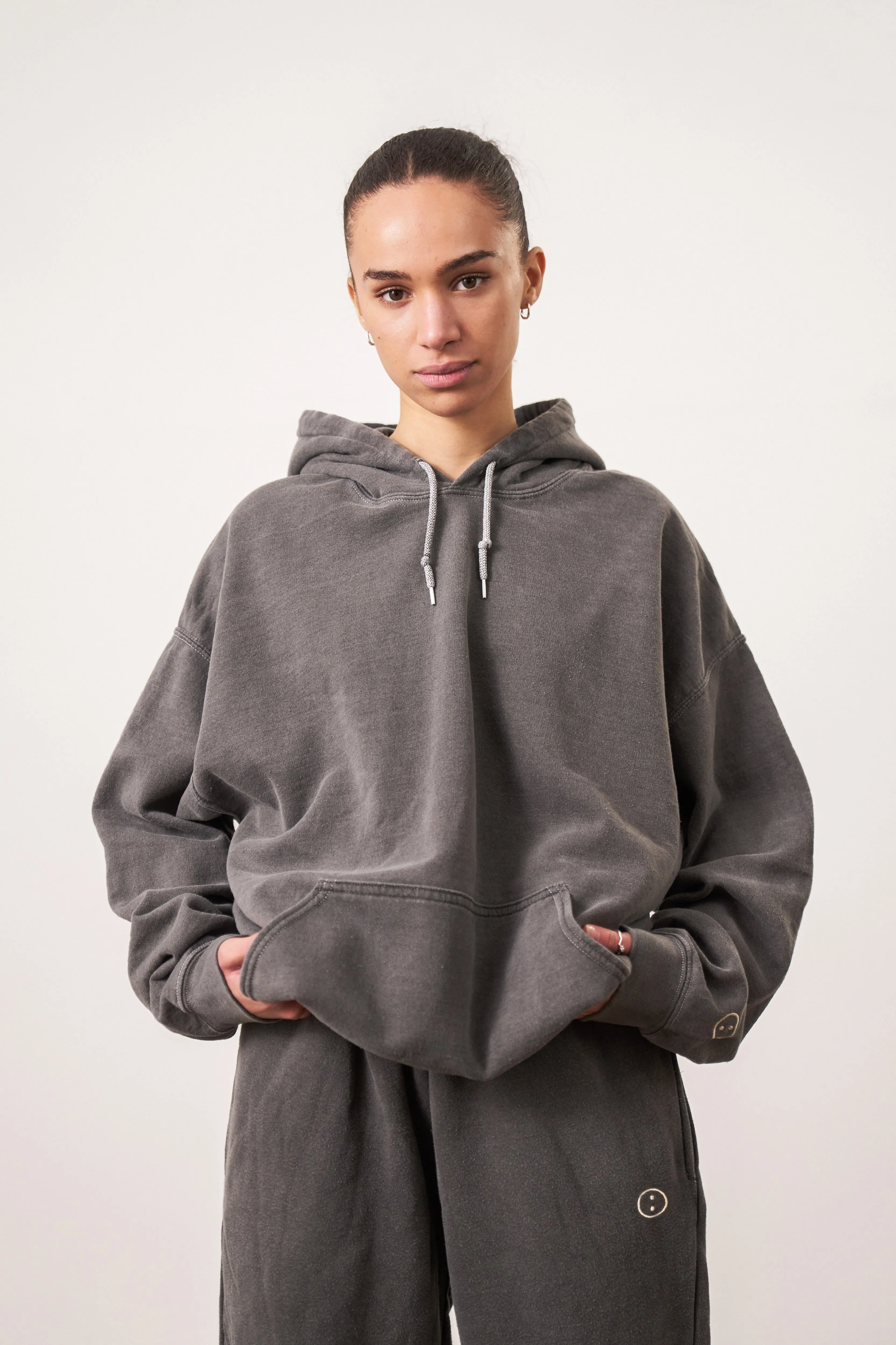 Essentials Vintage Washed Hoodie - Charcoal