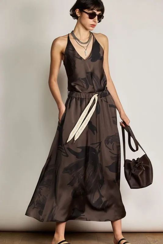 ESTELLE SKIRT BROWN PRINT