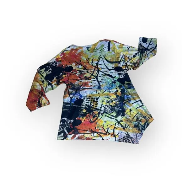 Et Lois Asymetrical Print V Neck Women's Sweater