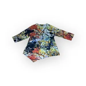 Et Lois Asymetrical Print V Neck Women's Sweater