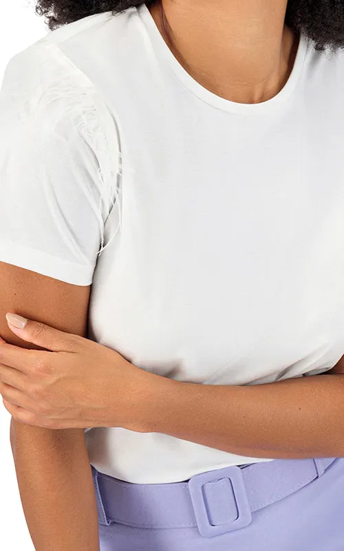 Feather-Embellished T-Shirt
