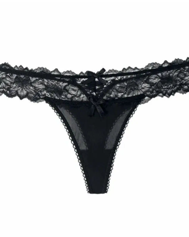 Female Mesh Solid Color Lace Underwear