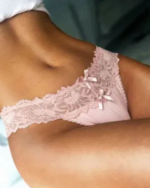Female Mesh Solid Color Lace Underwear