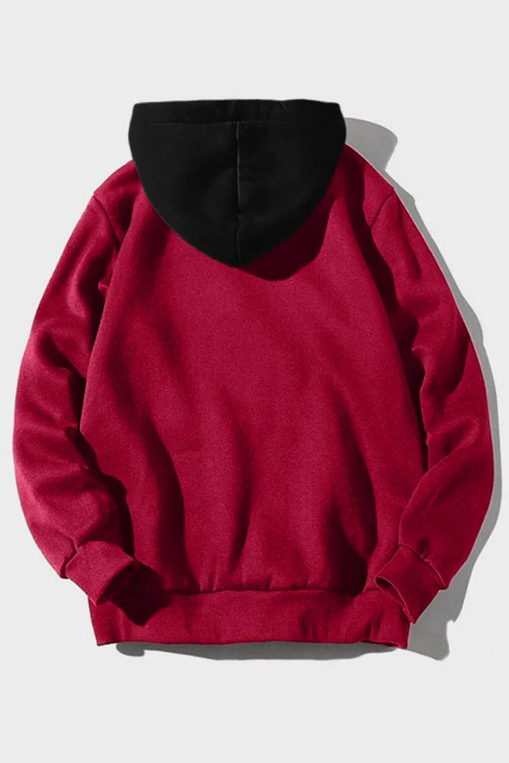 Fiery Red Los Angeles Reckless Print Color Block Men's Hoodie