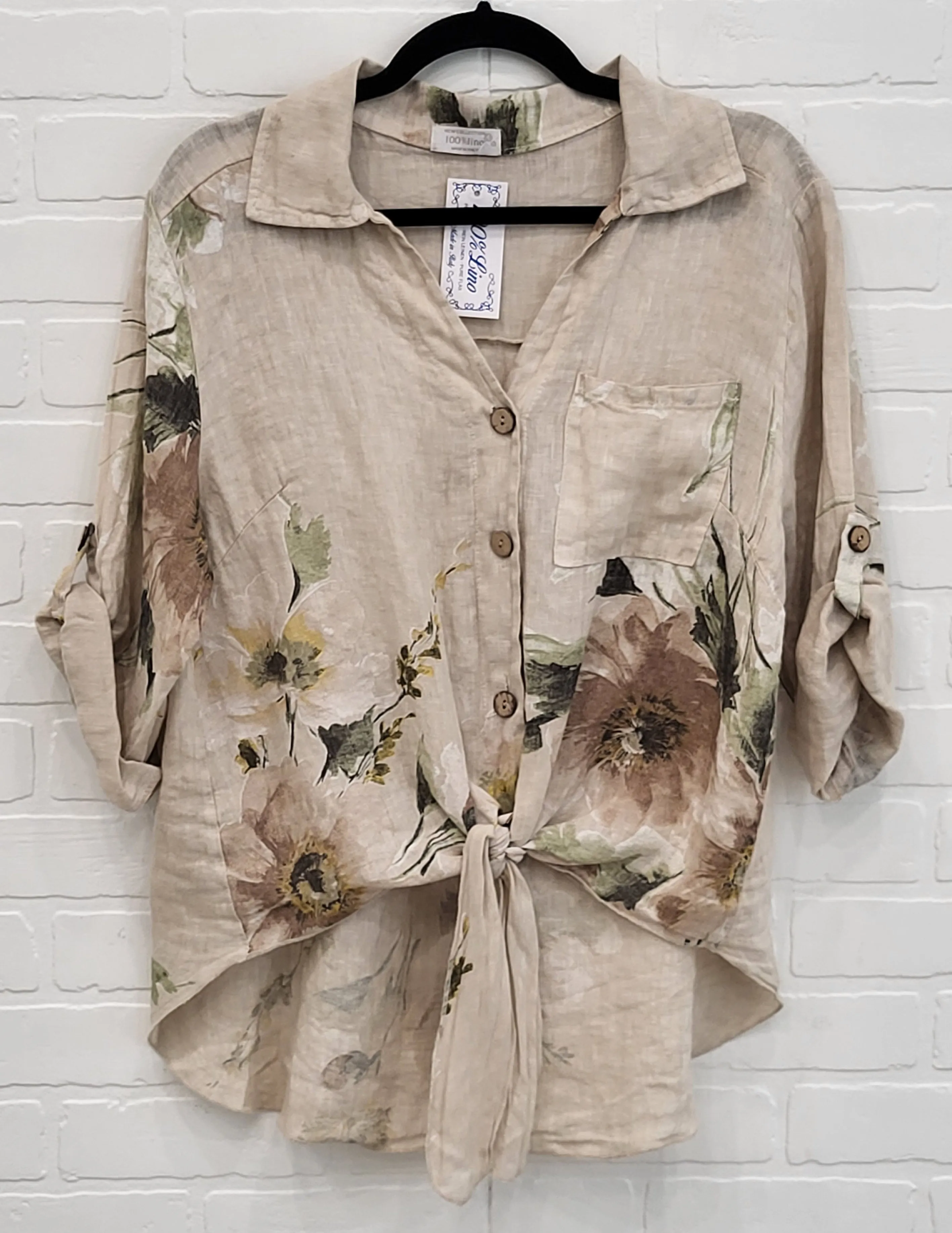 Floral Linen Blouse