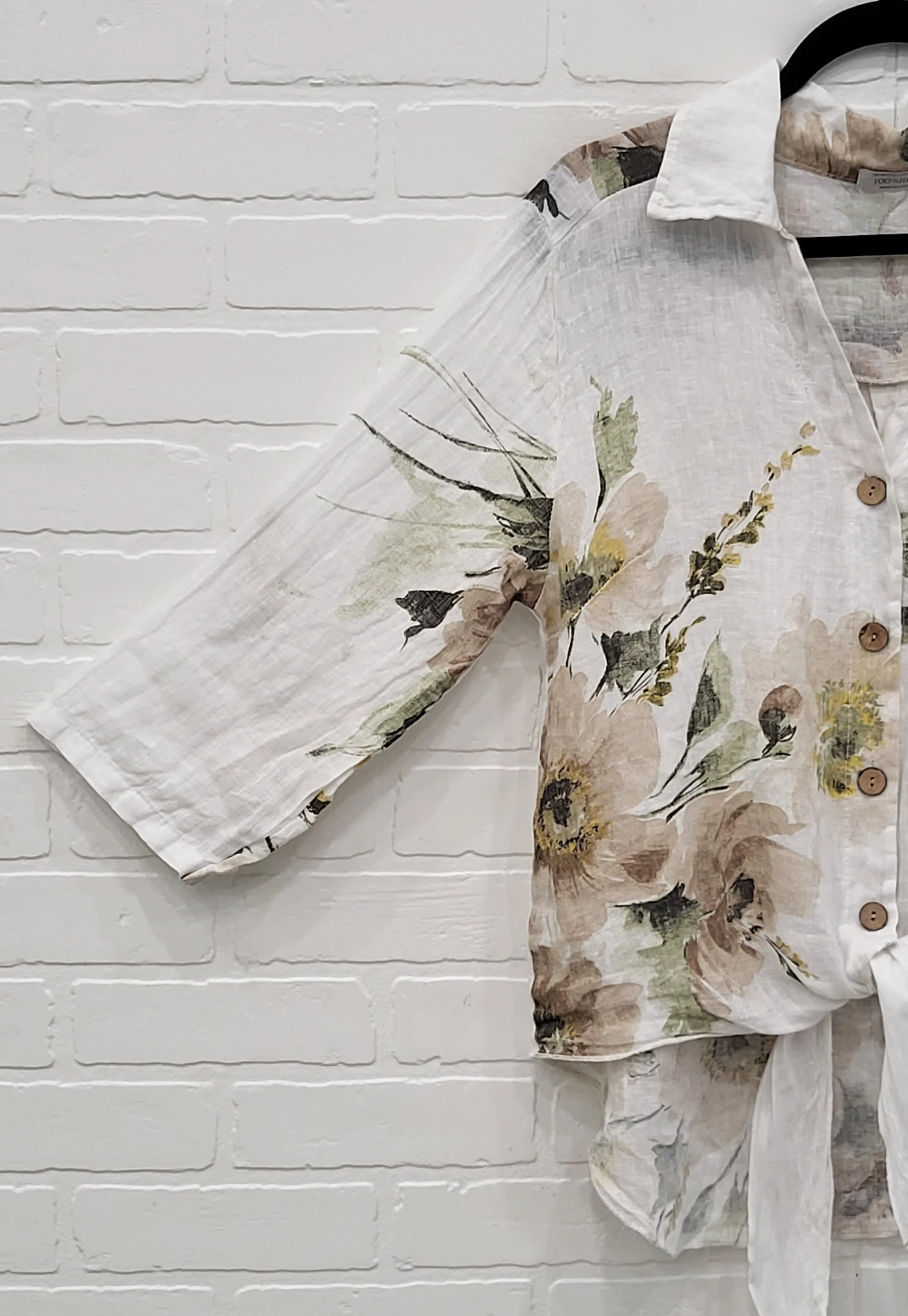 Floral Linen Blouse