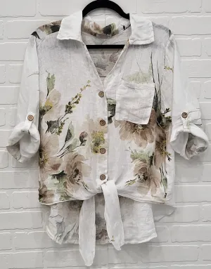 Floral Linen Blouse
