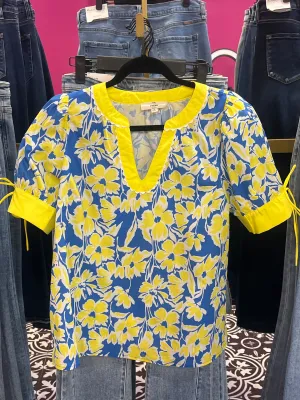 Floral V-neck Blouse