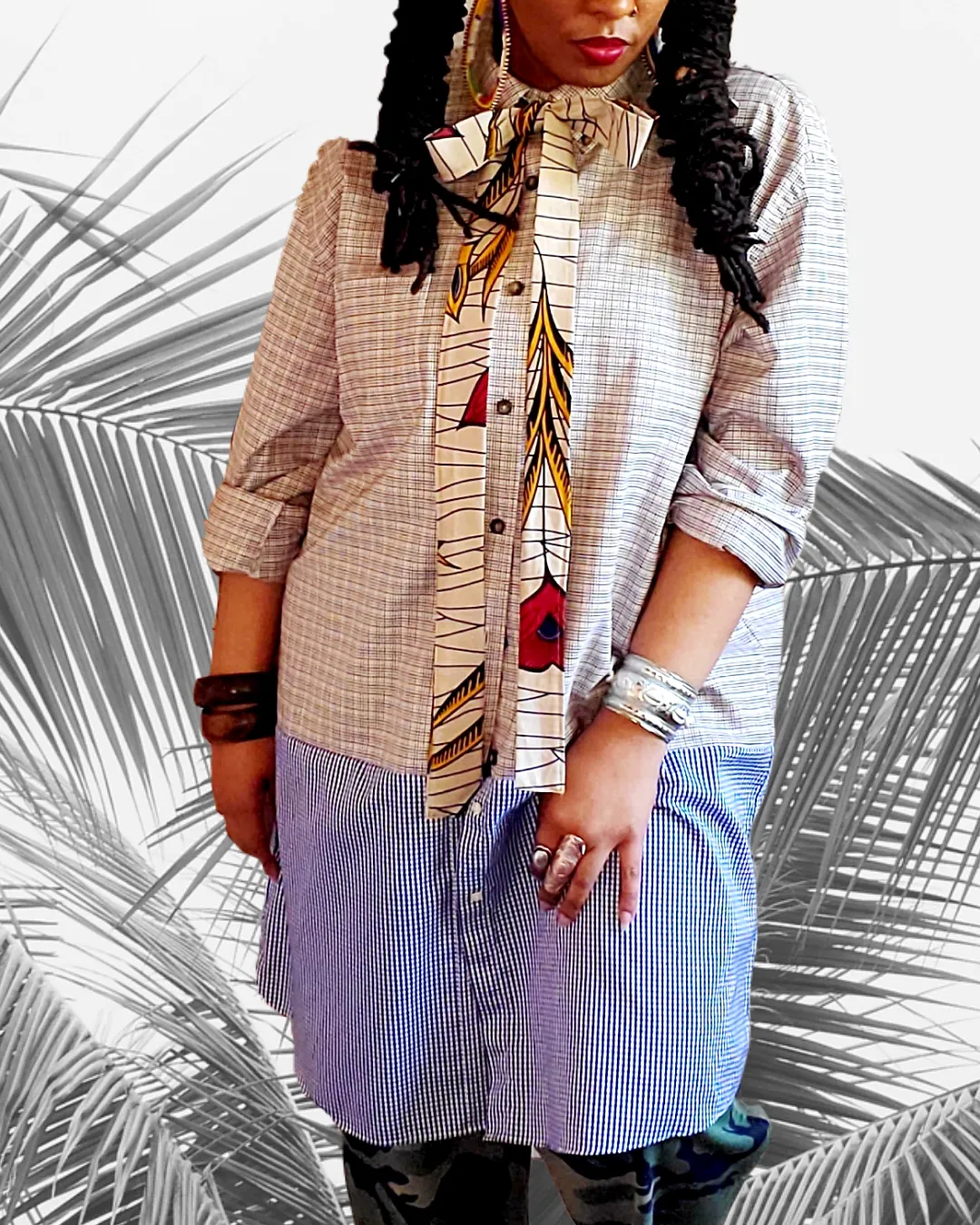 Fluid Mixed Print Shirt