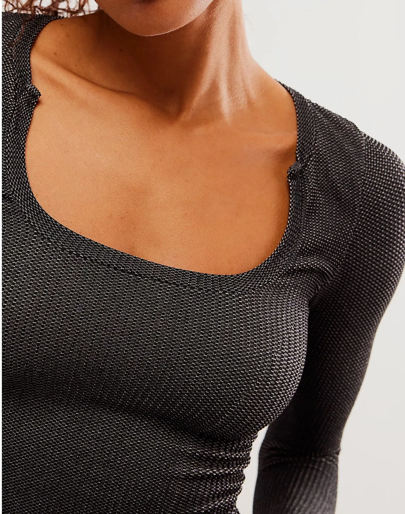 Free People Black Clean Slate Seamless Layering Top UK M/L