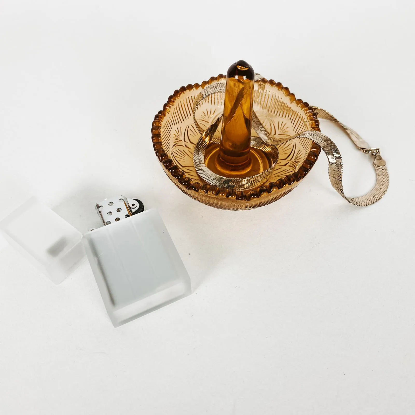 Frosted White Hard Edge Refillable Lighter