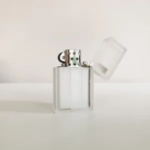 Frosted White Hard Edge Refillable Lighter