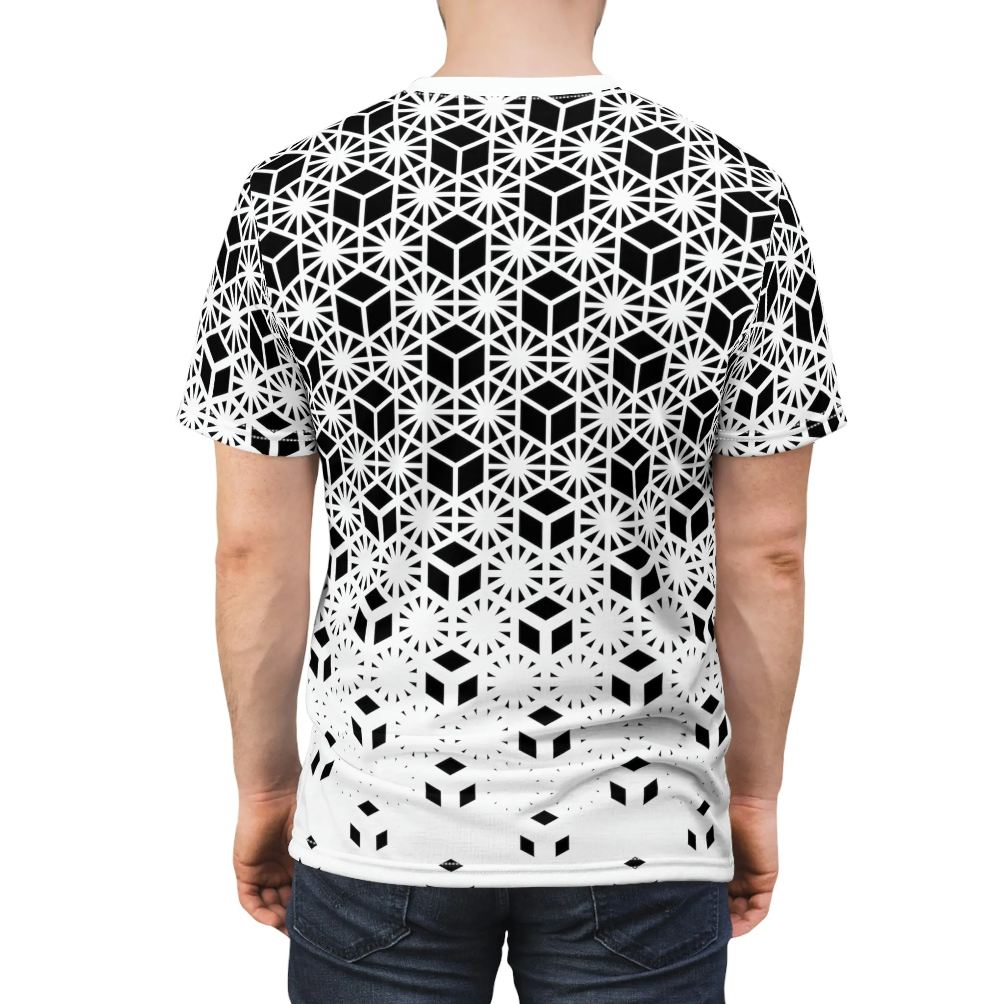 Geo Block AOP Crew Black & White