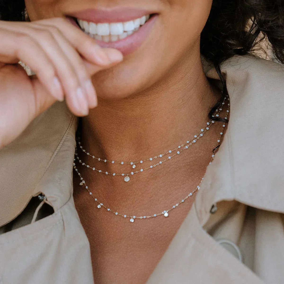 Gigi Clozeau Supreme Classic 1 Diamond Necklace Opal & Yellow Gold