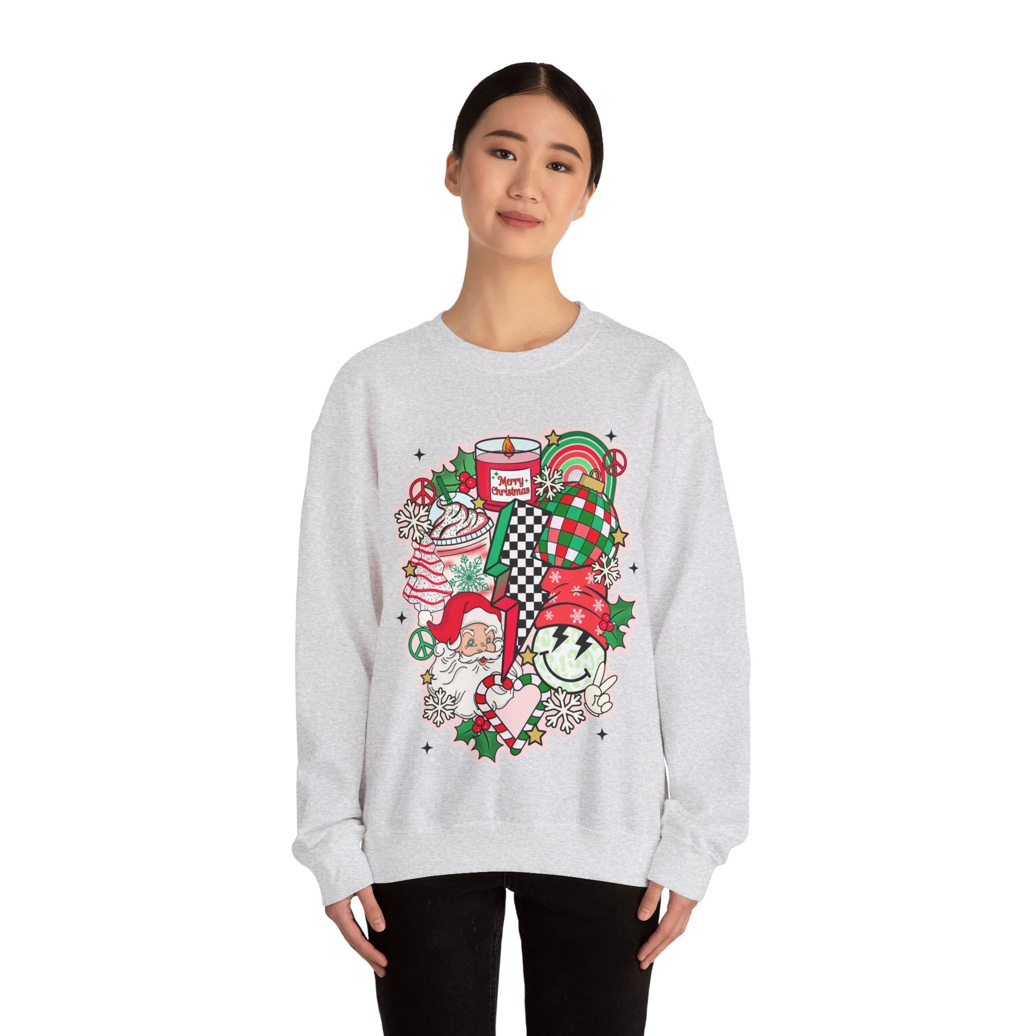 Gildan Unisex Heavy Blend™ Crewneck Sweatshirt | Retro Christmas Collage