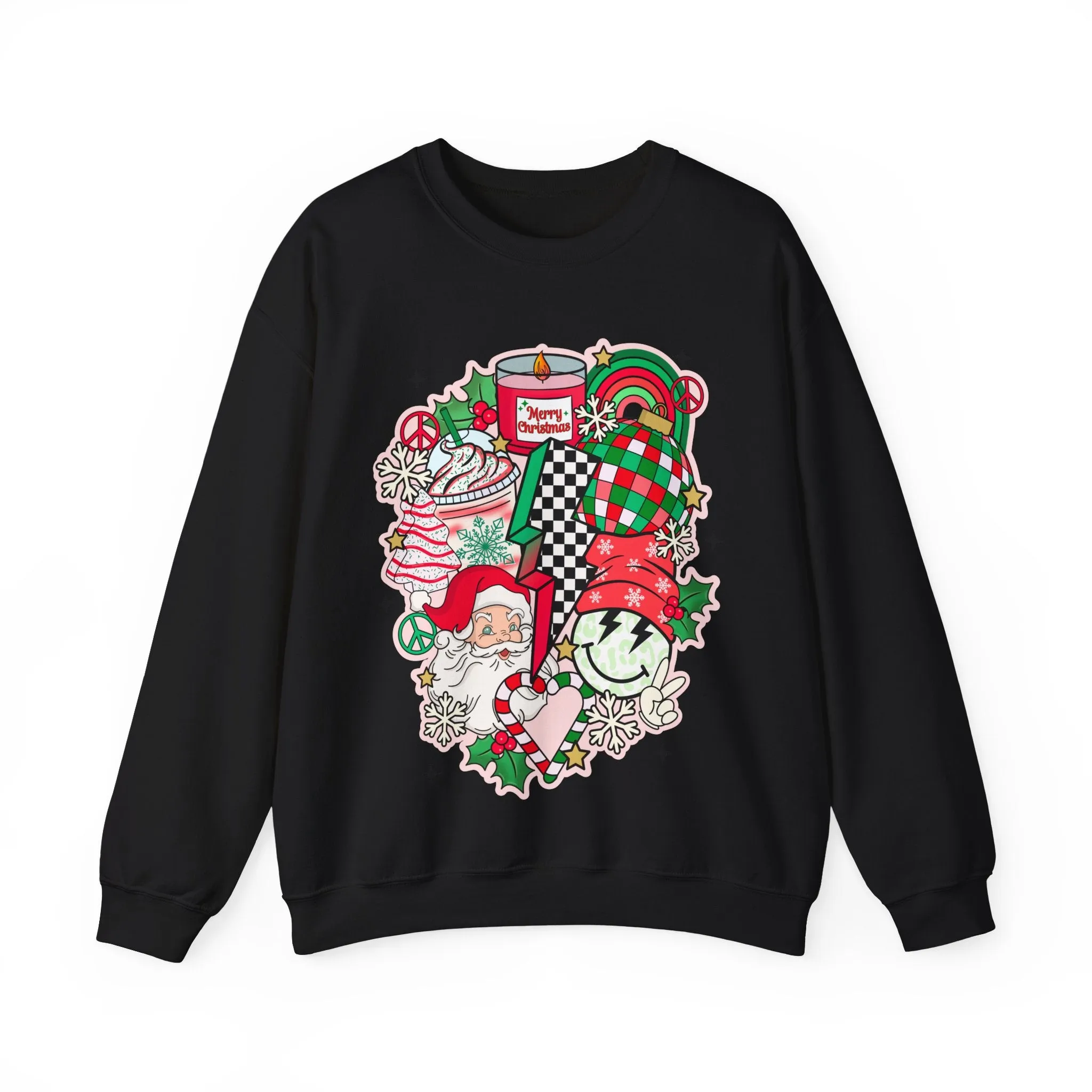 Gildan Unisex Heavy Blend™ Crewneck Sweatshirt | Retro Christmas Collage