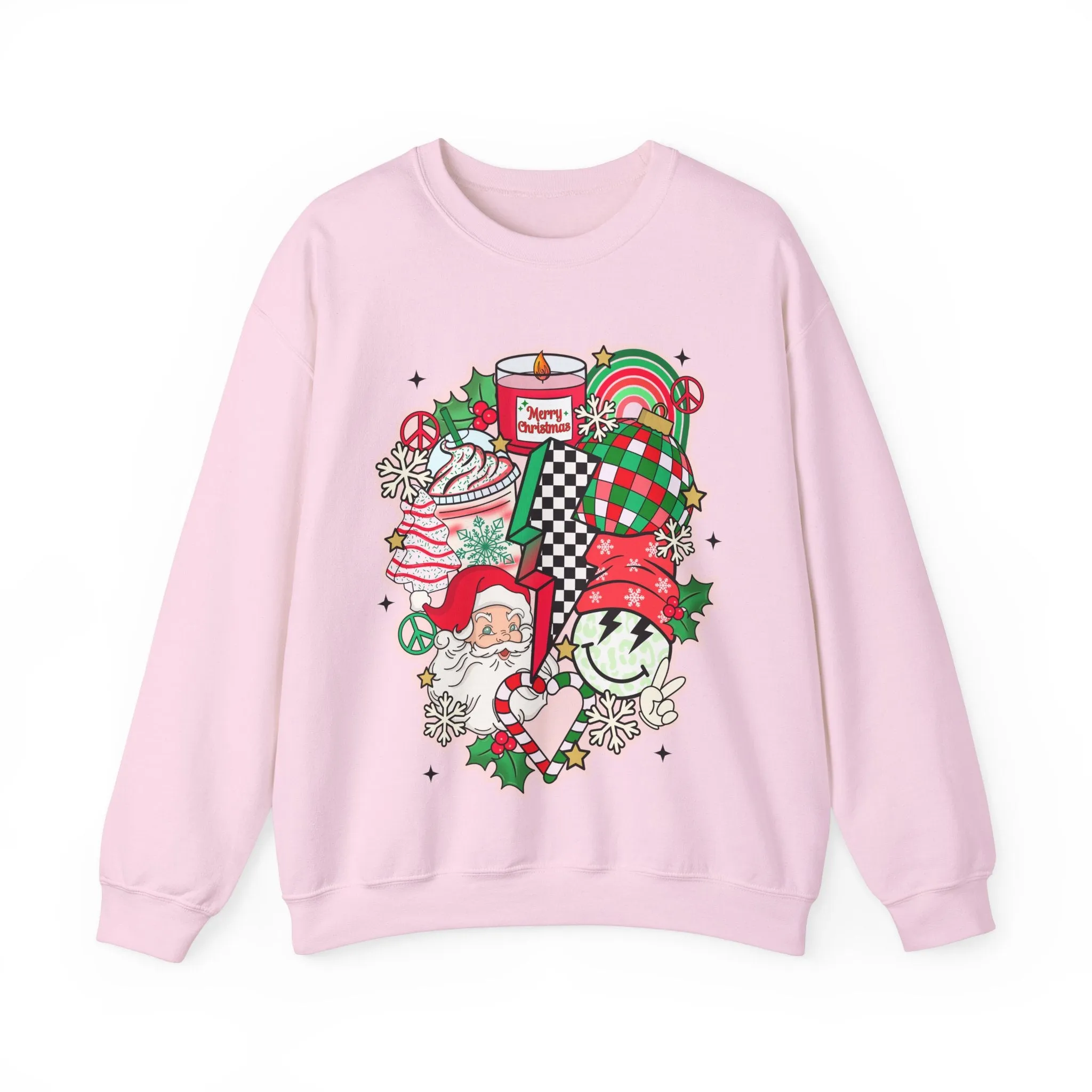 Gildan Unisex Heavy Blend™ Crewneck Sweatshirt | Retro Christmas Collage