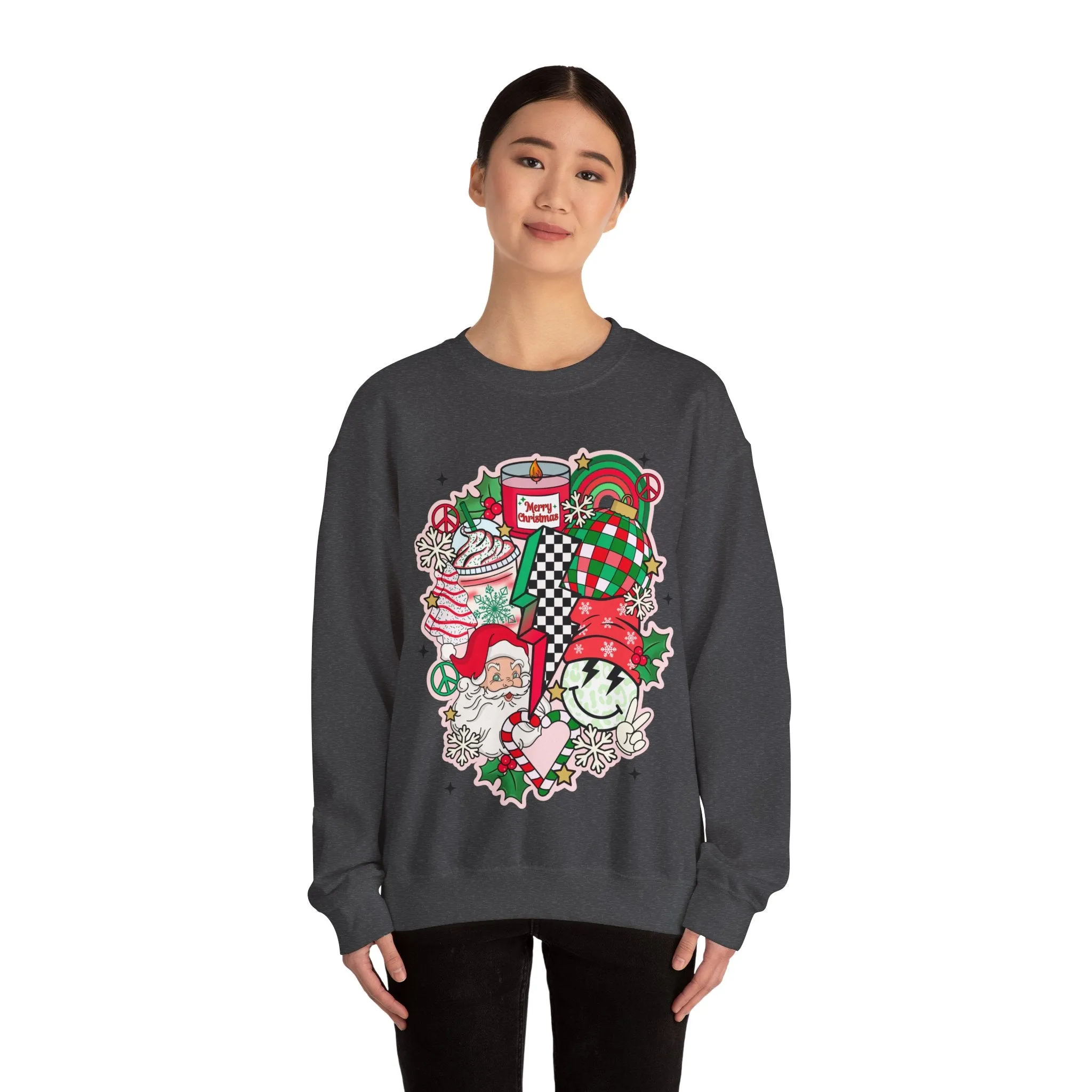 Gildan Unisex Heavy Blend™ Crewneck Sweatshirt | Retro Christmas Collage