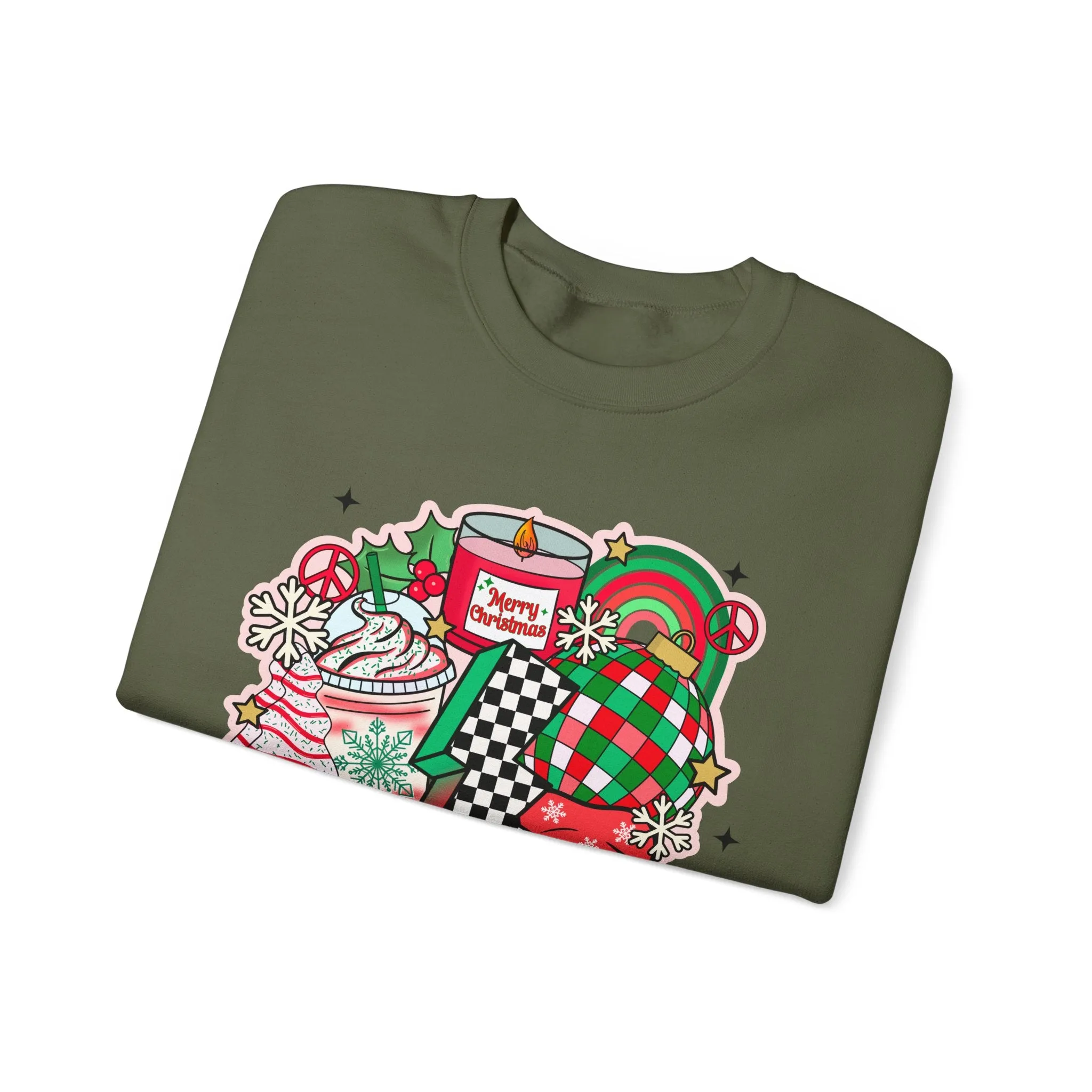 Gildan Unisex Heavy Blend™ Crewneck Sweatshirt | Retro Christmas Collage