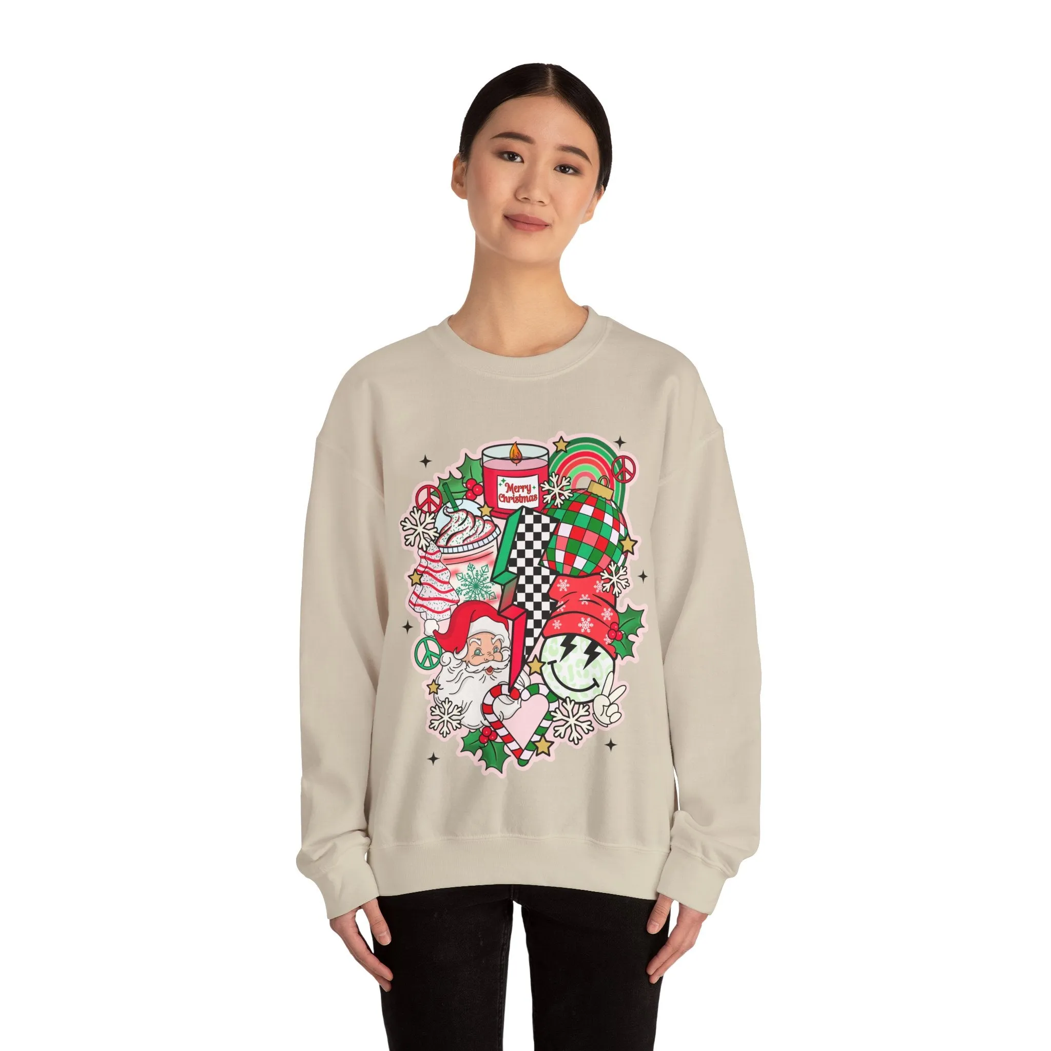 Gildan Unisex Heavy Blend™ Crewneck Sweatshirt | Retro Christmas Collage