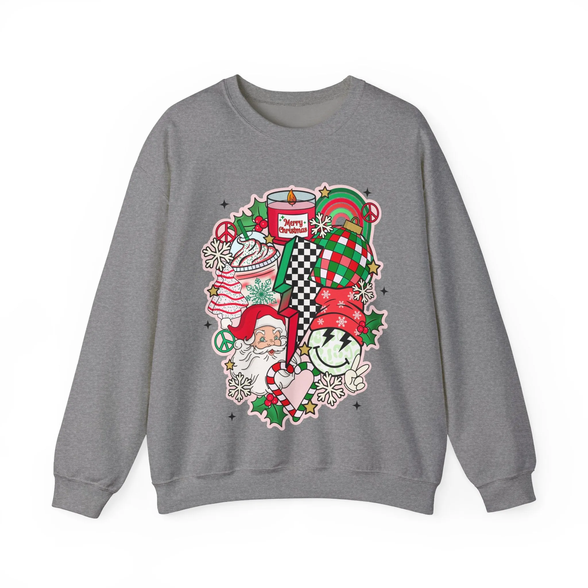 Gildan Unisex Heavy Blend™ Crewneck Sweatshirt | Retro Christmas Collage