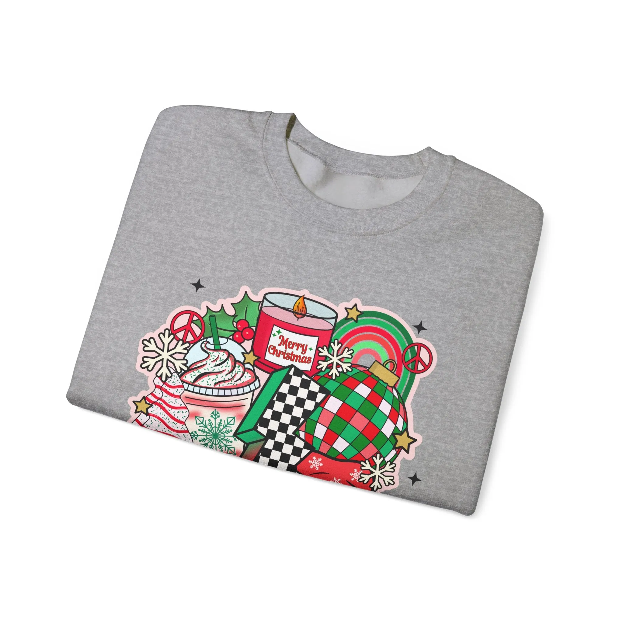 Gildan Unisex Heavy Blend™ Crewneck Sweatshirt | Retro Christmas Collage