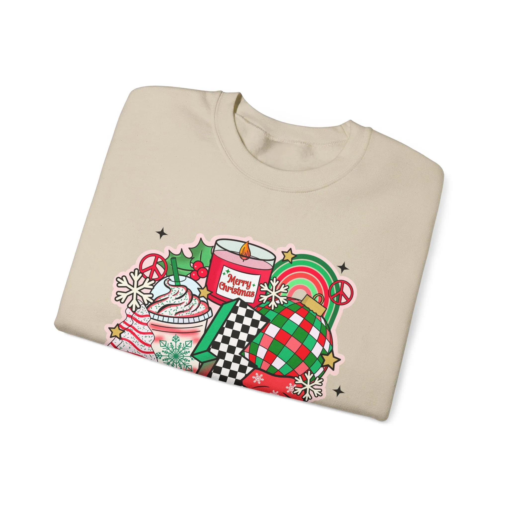 Gildan Unisex Heavy Blend™ Crewneck Sweatshirt | Retro Christmas Collage