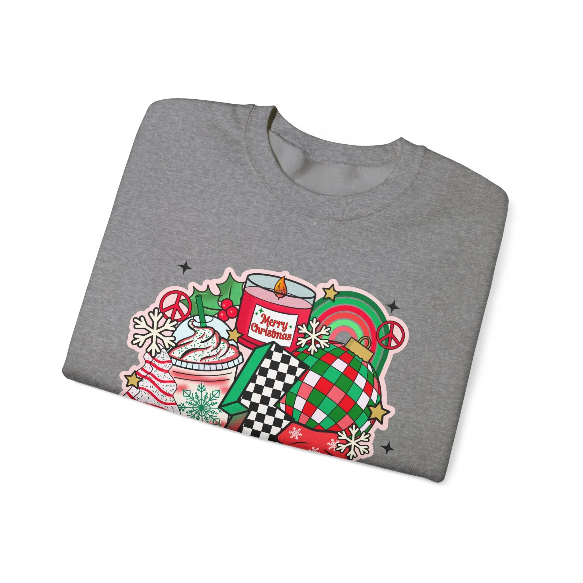 Gildan Unisex Heavy Blend™ Crewneck Sweatshirt | Retro Christmas Collage