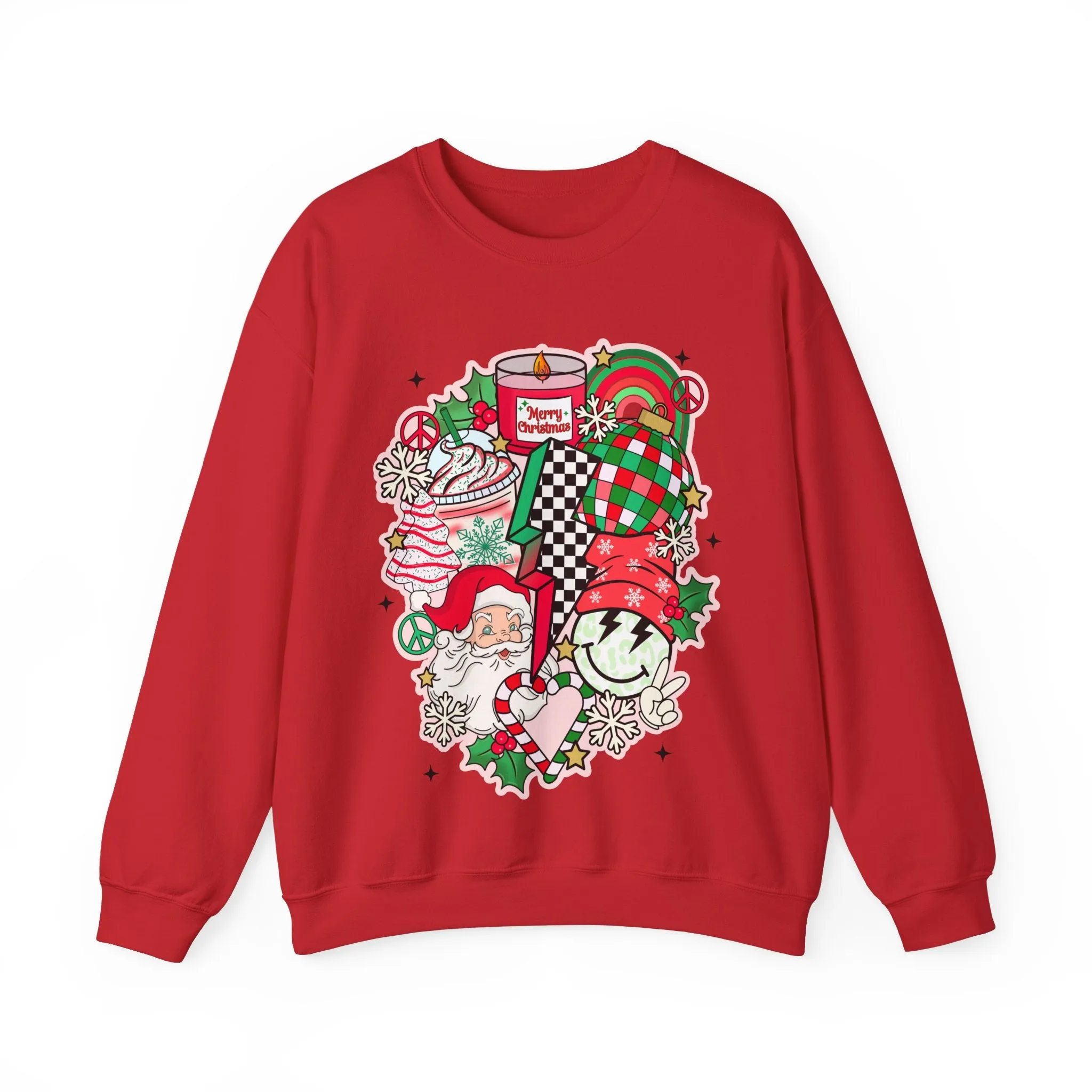 Gildan Unisex Heavy Blend™ Crewneck Sweatshirt | Retro Christmas Collage