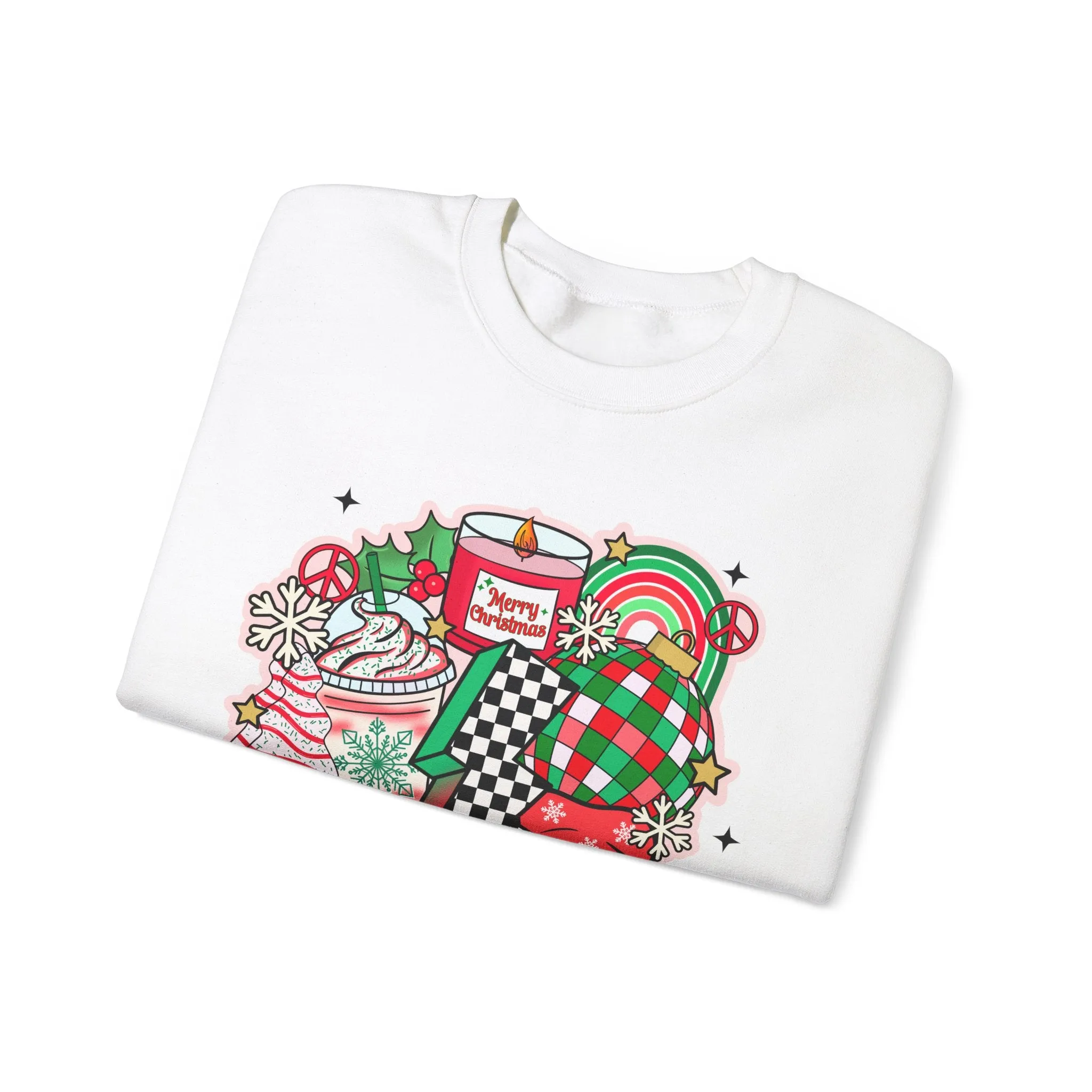 Gildan Unisex Heavy Blend™ Crewneck Sweatshirt | Retro Christmas Collage
