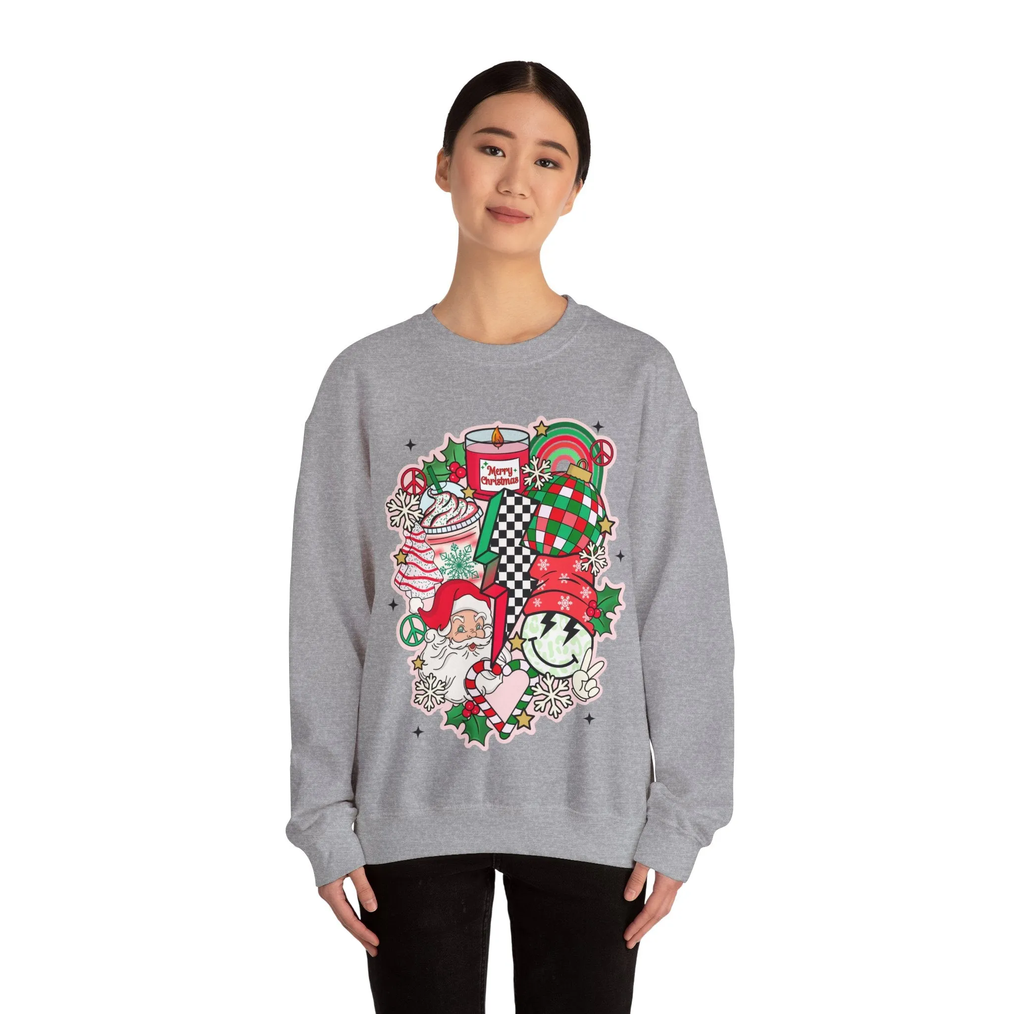 Gildan Unisex Heavy Blend™ Crewneck Sweatshirt | Retro Christmas Collage