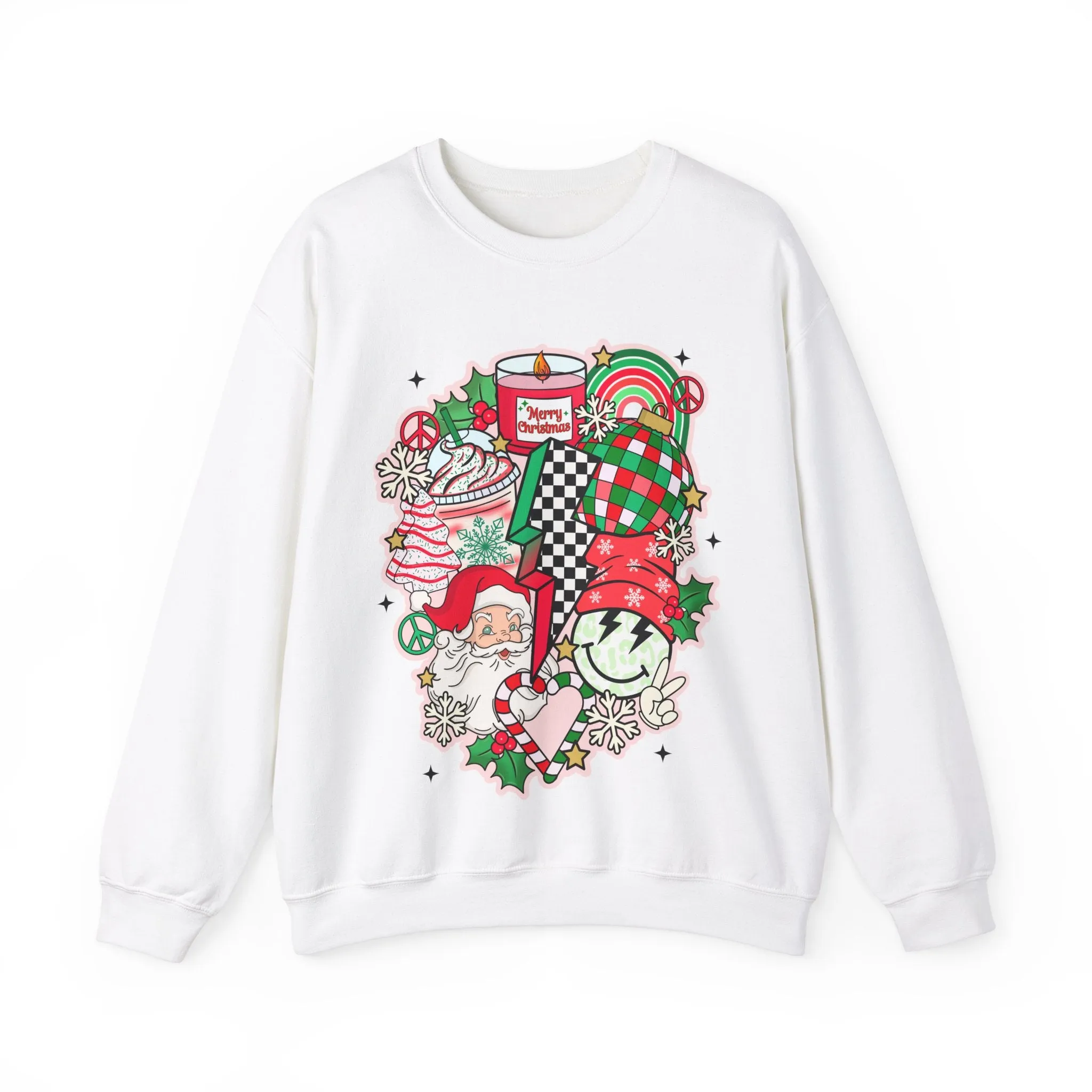 Gildan Unisex Heavy Blend™ Crewneck Sweatshirt | Retro Christmas Collage