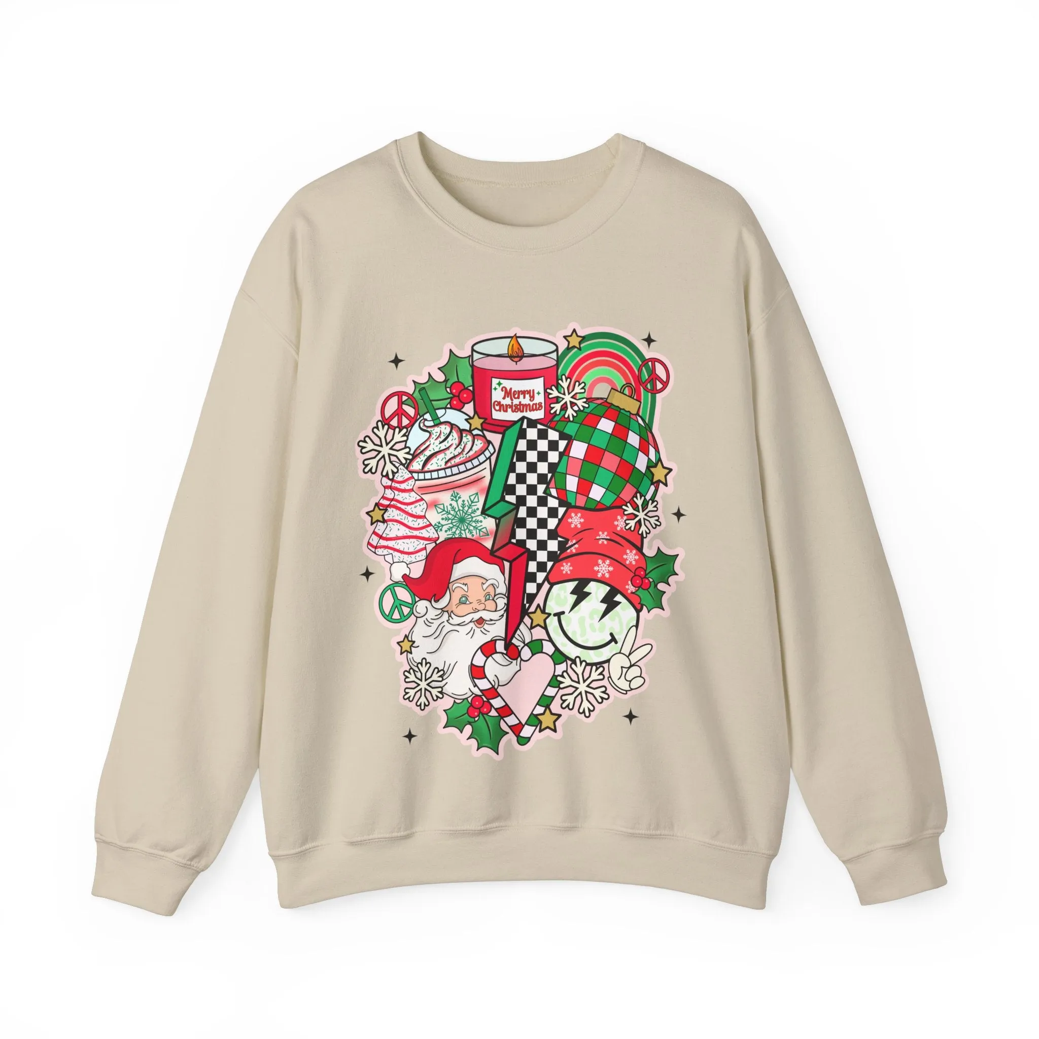 Gildan Unisex Heavy Blend™ Crewneck Sweatshirt | Retro Christmas Collage