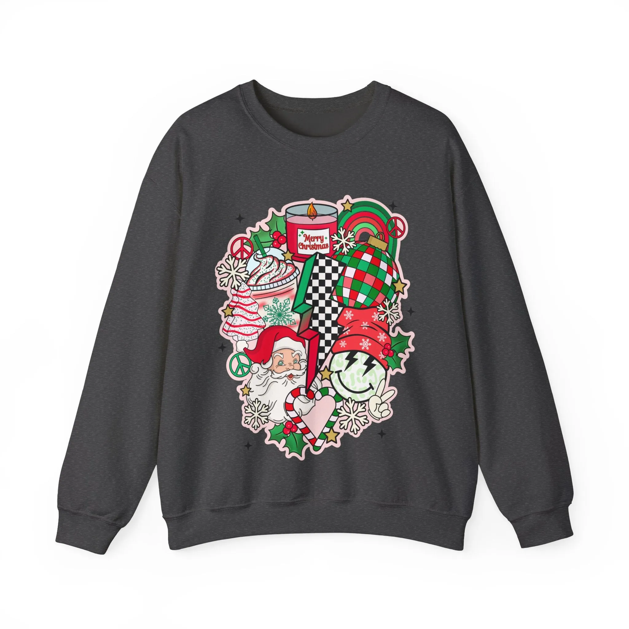 Gildan Unisex Heavy Blend™ Crewneck Sweatshirt | Retro Christmas Collage
