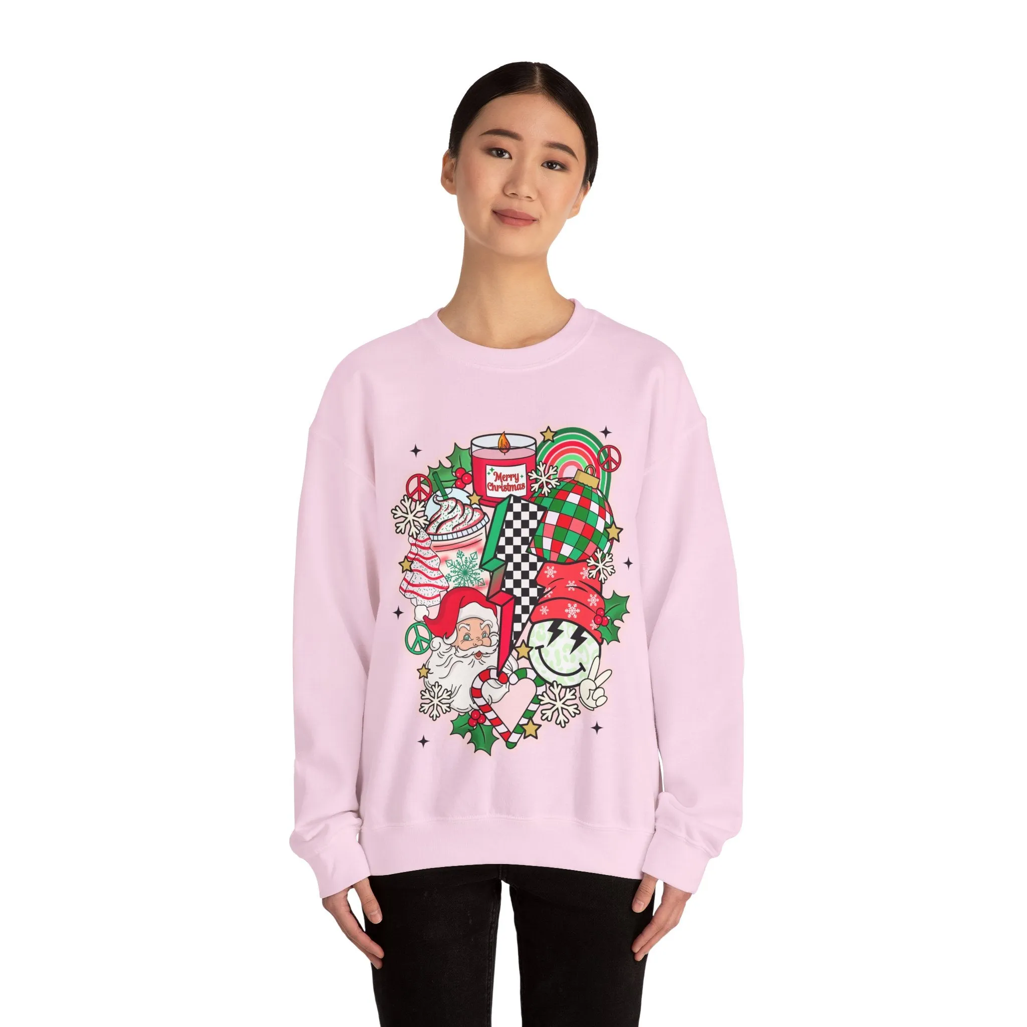 Gildan Unisex Heavy Blend™ Crewneck Sweatshirt | Retro Christmas Collage