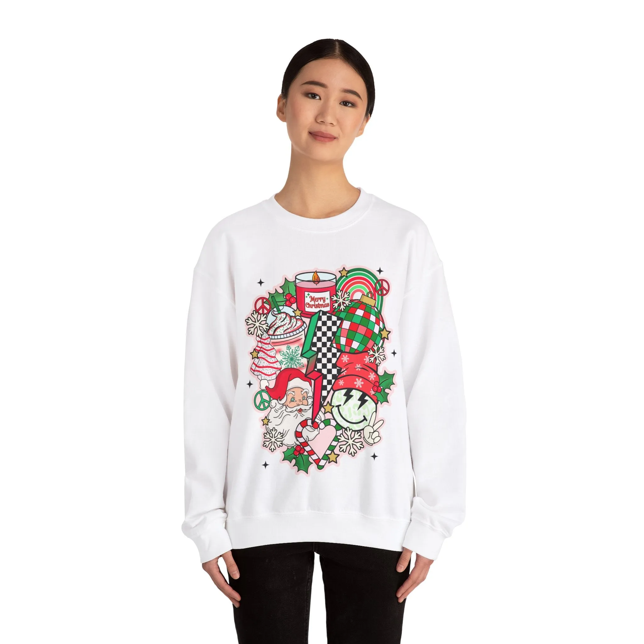 Gildan Unisex Heavy Blend™ Crewneck Sweatshirt | Retro Christmas Collage