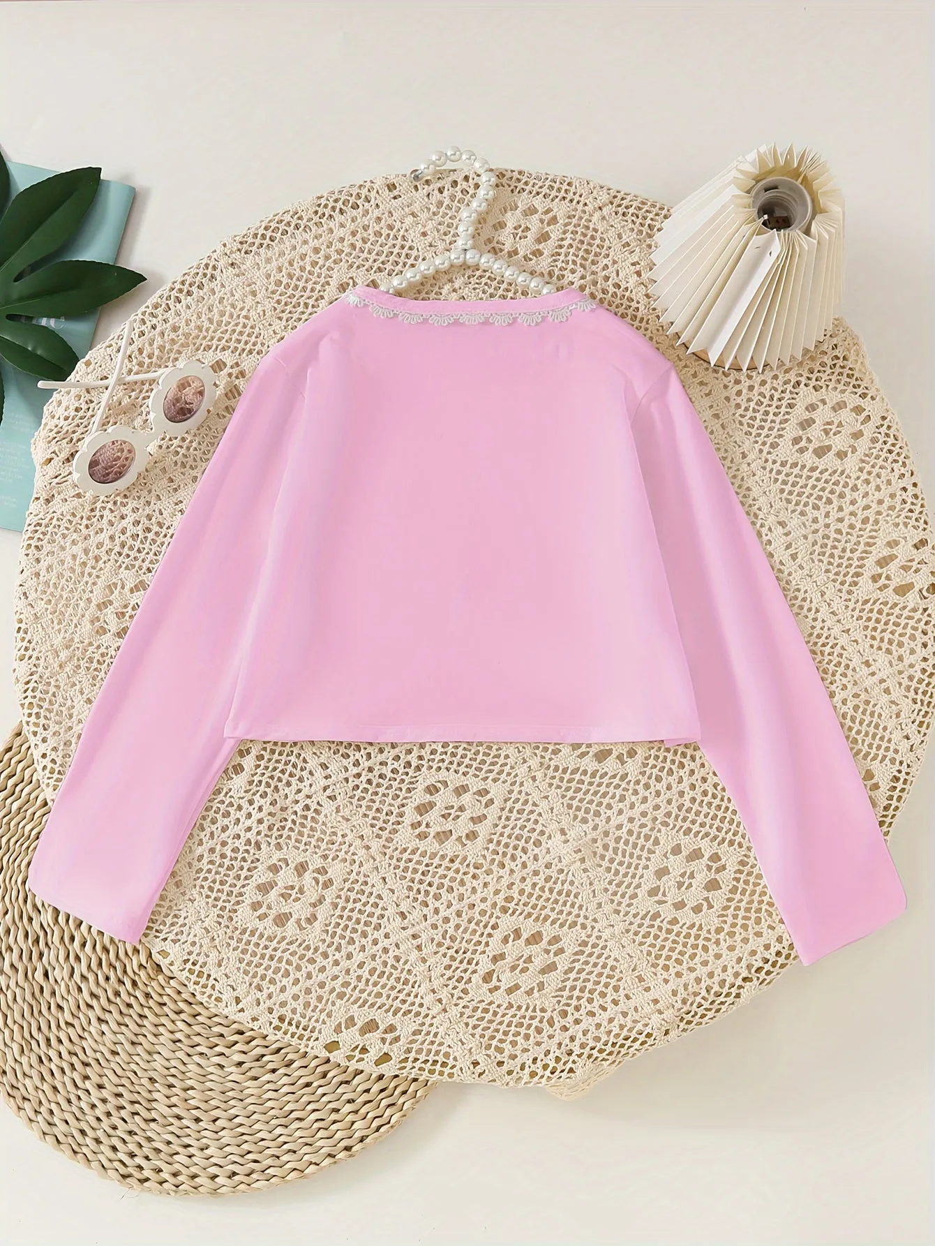 Girls Bowknot Crop Long Sleeve Shawl Cardigan, Versatile & Exquisite Dress Cover Up, Cardigan Coat For Spring Summer Autumn Party