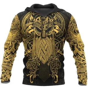 Gold Plated Odin Tattoo Style