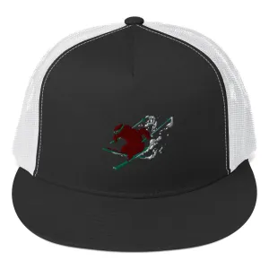 Goldie the Grizzly Skiing Trucker Cap