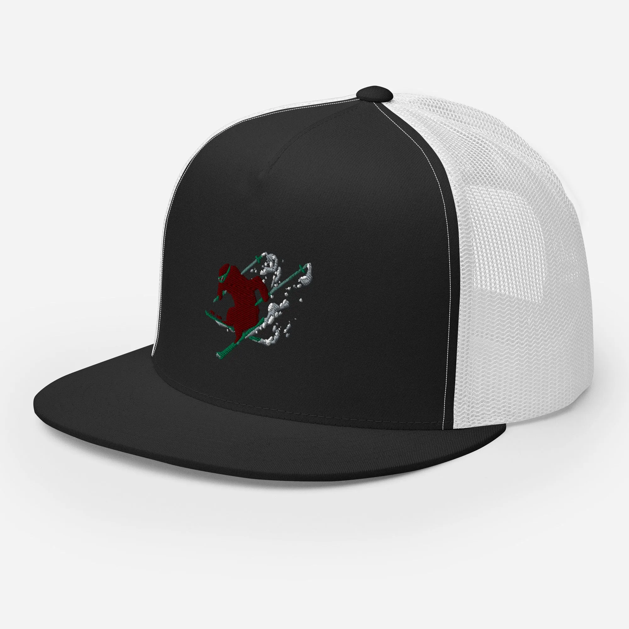 Goldie the Grizzly Skiing Trucker Cap