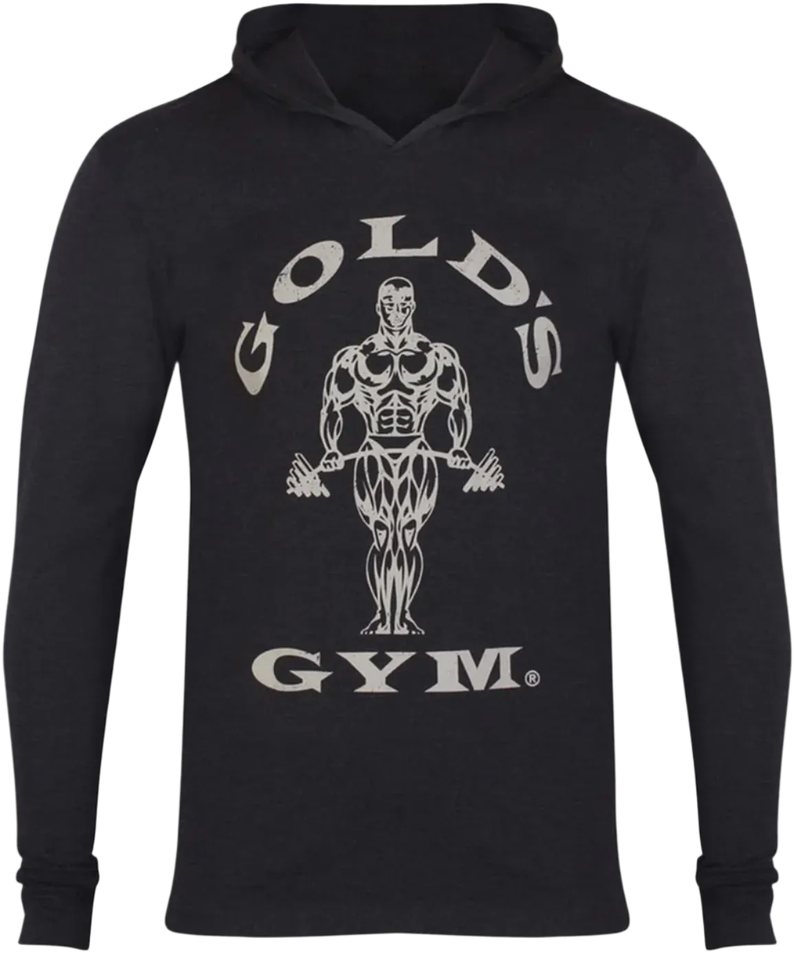 Gold's Gym Long Sleeve Hooded Top - Black Marl