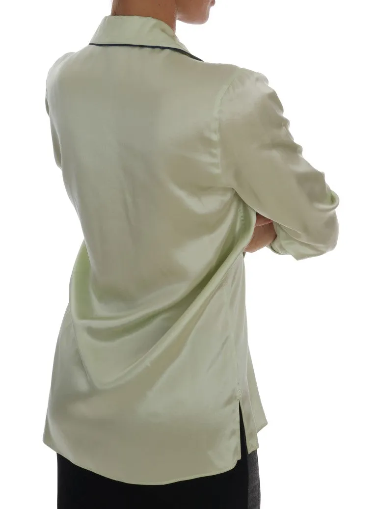 Green Silk Oversized Shirt