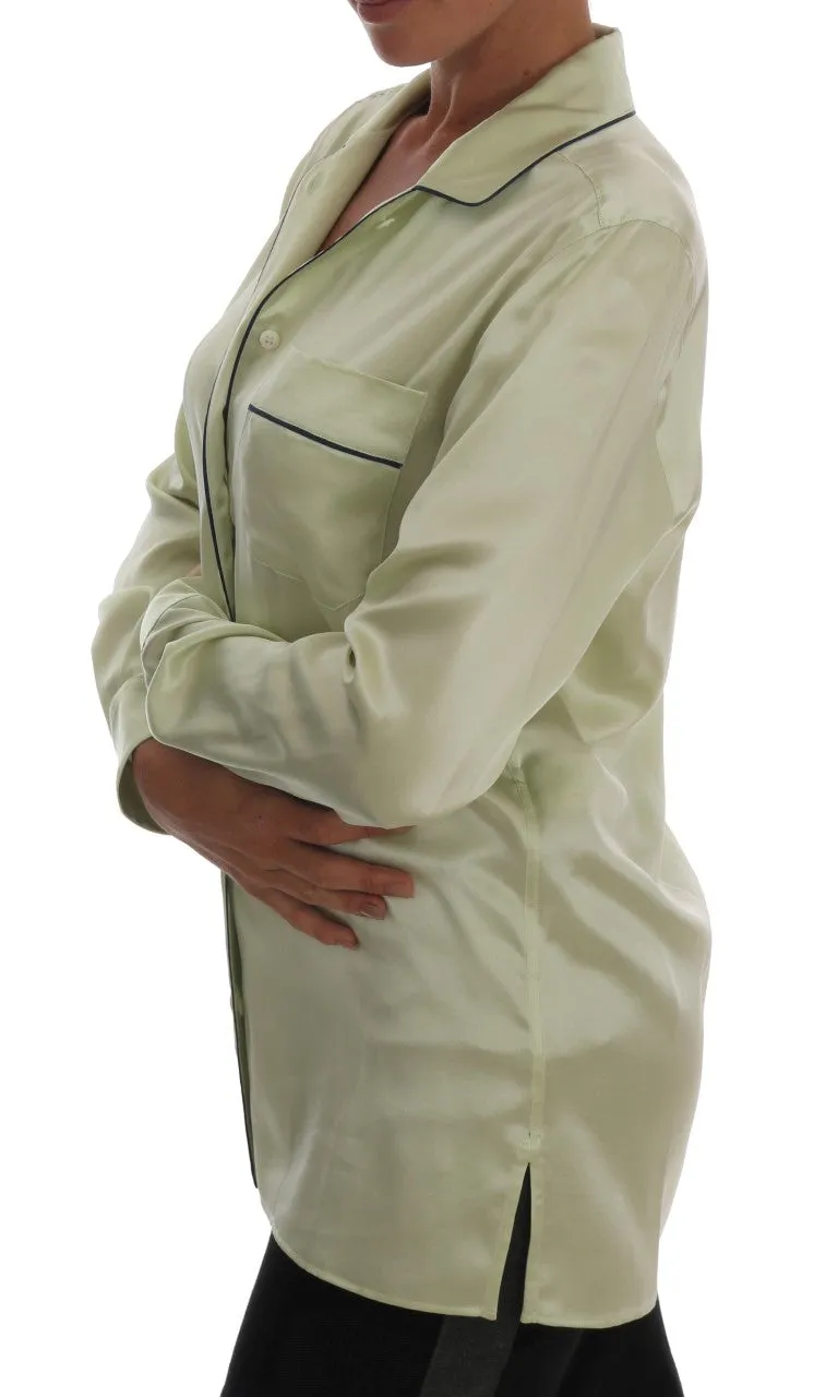 Green Silk Oversized Shirt