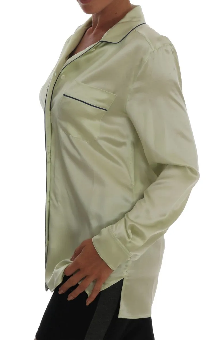 Green Silk Oversized Shirt
