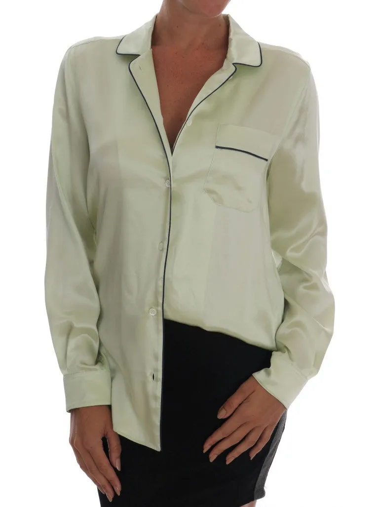 Green Silk Oversized Shirt