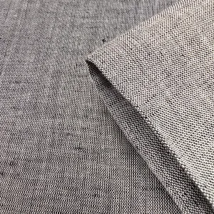 Grey/black linen fabric - sold by 1/2mtr