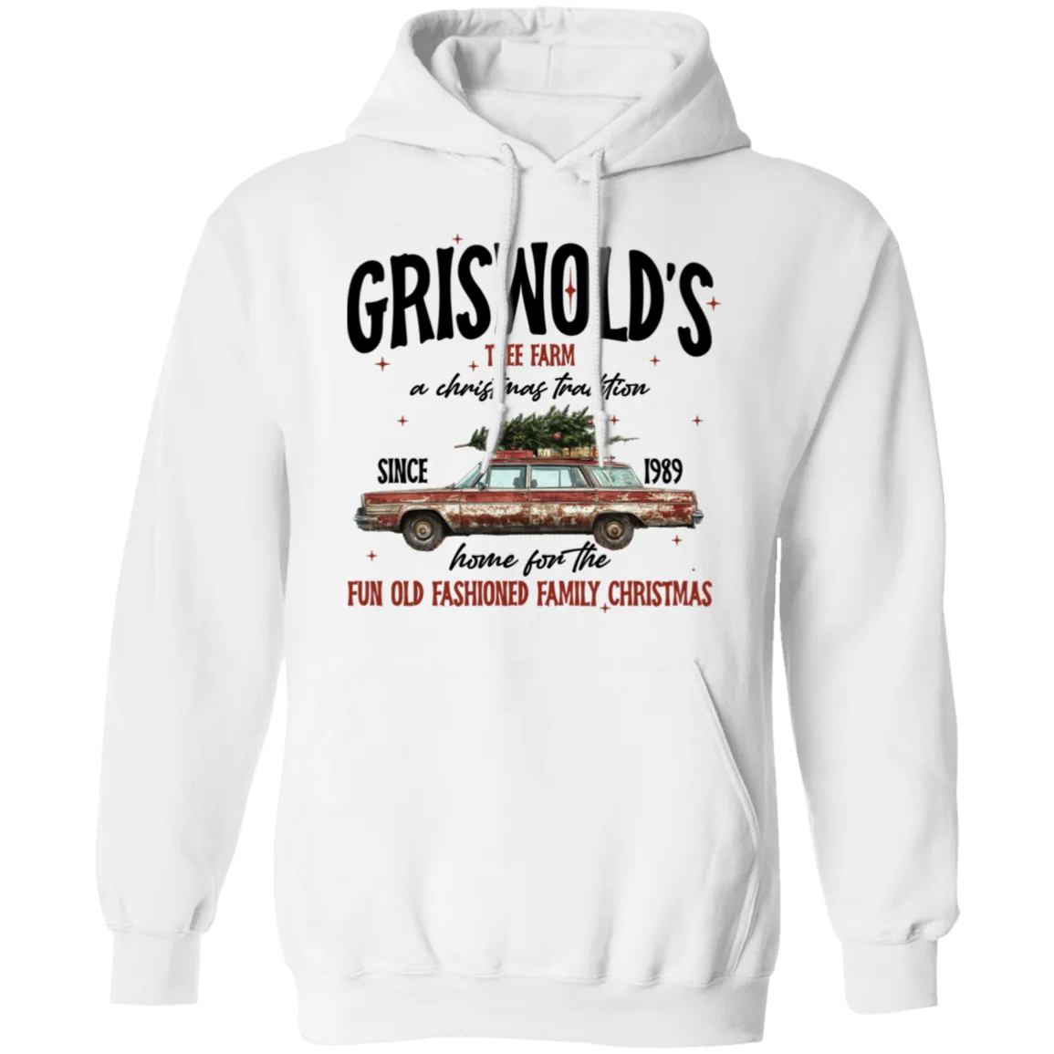 Griswold Christmas Tree Farm Gildan Hoodie – National Lampoon’s Christmas Vacation Inspired